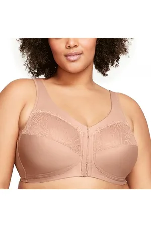 Glamorise Full Figure Plus Size MagicLift Natural Shape Front-Closure Bra Wirefree #1210