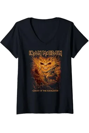 Iron Maiden Womens - Ghost of the Navigator V-Neck T-Shirt