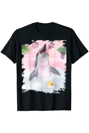 Random Galaxy Cute Self-Care Bathing Dolphin Palm Bath T-Shirt