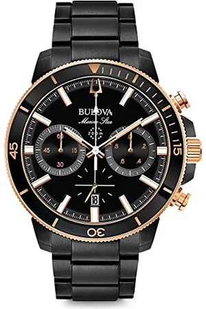 BULOVA Mens Chronograph Quartz Watch with Stainless Steel Strap 98B302