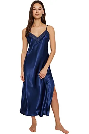 Trendyol Women Basic Fitted Woven Nightgown, ,38