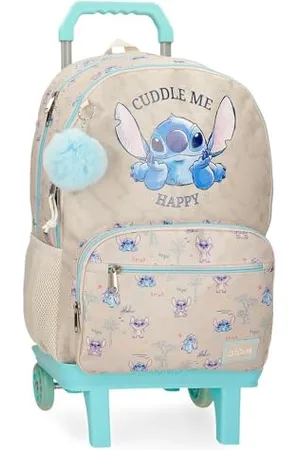 Disney Joumma Stitch Cuddle Me Happy School Backpack with Trolley 32x44x17cm Polyester, , One Size, School Backpack Adaptable to Trolley