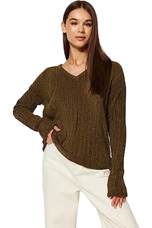 Trendyol FeMan Regular fit Basic V Neck Knitwear Sweater, ,S