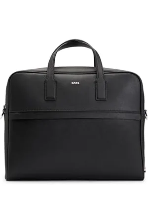 HUGO BOSS Mens Zair S doc case Logo-lettering document case in structured leather Size One Size