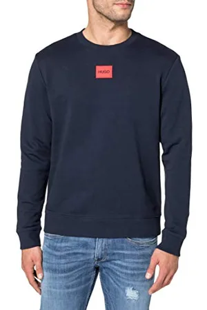 HUGO BOSS Mens Diragol212 Cotton-terry sweatshirt with red logo label