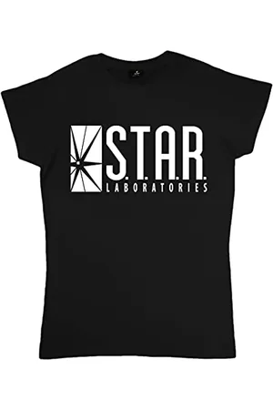 Popgear DC Comics The Flash Star Labs Logo Boyfriend Fit T-Shirt, Womens, S-4XL, , Official Merchandise