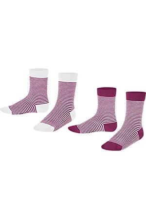 ESPRIT Unisex Kids Fine Stripe 2-Pack K SO Cotton Patterned 2 Pairs Socks, , 6-8.5