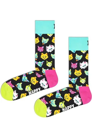 Happy Socks Womens Funny Cat Sock, Multicolour (Multicolour 930), 36-40