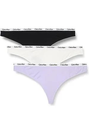Calvin Klein Women Thongs Tanga (Ff) Pack of 3, Multicolor (Black/White/Pastel Lilac), XL