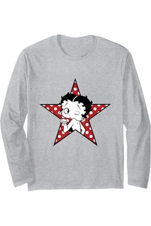 Betty Boop Wink Polka Dot Star Long Sleeve T-Shirt