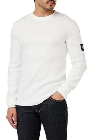 Calvin Klein Badge Waffle LS TEE L/S Knit Tops Men