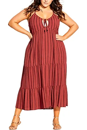 City Chic Plus Size Maxi Caribbean Dress, , 18