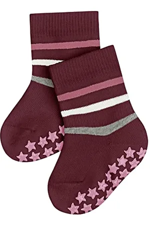 Falke Unisex Baby Multi Stripe B HP Cotton Grips On Sole 1 Pair Grip socks, Red (Ruby 8830), 6-12 months