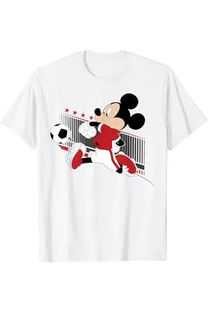 Disney Mickey Mouse Denmark Soccer Uniform Portrait T-Shirt