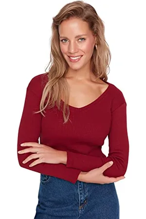 Trendyol Women Regular Basic V Neck Knit Blouse