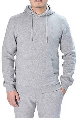 M17 Mens Pullover Hoodie Casual Hooded Sweatshirt Hoody Top Jumper Classic Plain Jacket Long Sleeve with Pocket (L, )