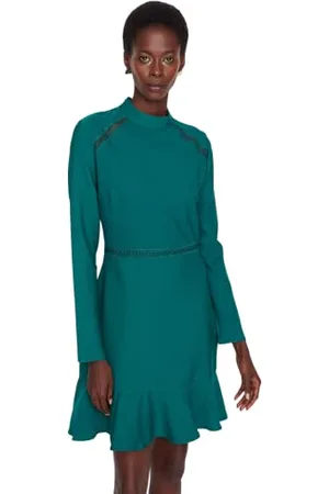 Trendyol Women Midi Skater Fitted Woven Dress