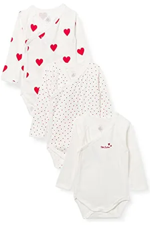 Petit Bateau Baby Girls’Long Sleeve Newborn Body (Pack of 3) , Variant 1, 12 months