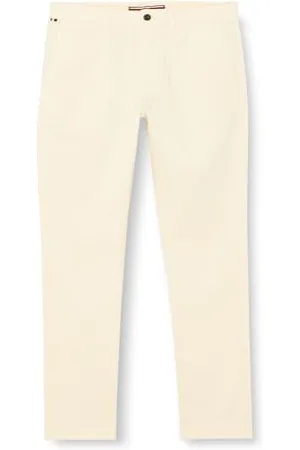 Tommy Hilfiger Men Trousers Bleecker Slim Fit Chino, White (Calico), 34W/29L