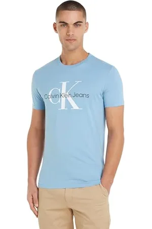 Calvin Klein Men Short-Sleeve T-Shirt Crew Neck, Blue , XXL