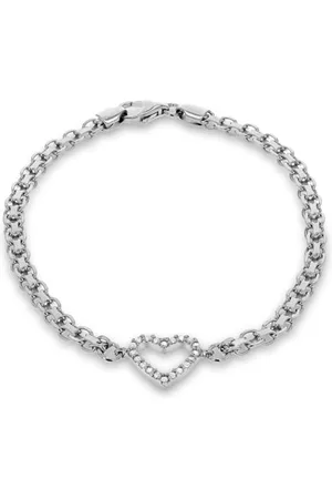 Amazon 14ct Gold Gilded Sterling Cubic Zirconia Heart Bracelet