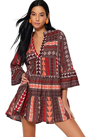 Trendyol Women Shift Oversize Woven Dress, ,XL