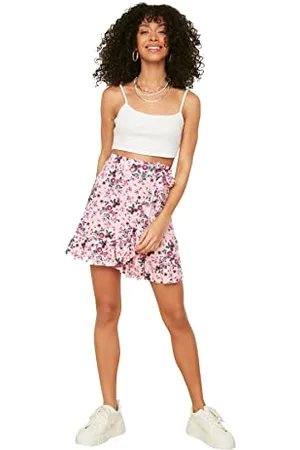 Trendyol Women Mini Frilly Skirt Regular fit Knitted Skirt