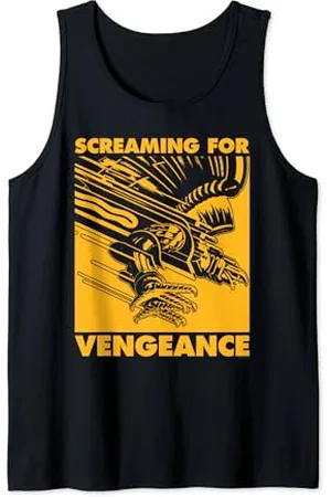 Judas Priest Screaming For Vengeance Gold Square Tank Top