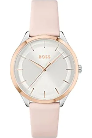 HUGO BOSS Analogue Quartz Watch for Women with Blush Leather Strap - 1502643