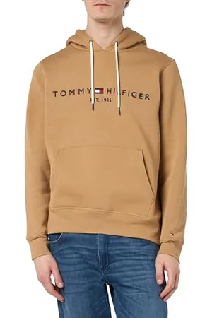 Tommy Hilfiger Men Tommy Logo Hoodie, Green (Classic Khaki), XS