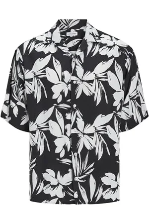 JACK & JONES Mens Printed Resort Short Sleeve Shirt M