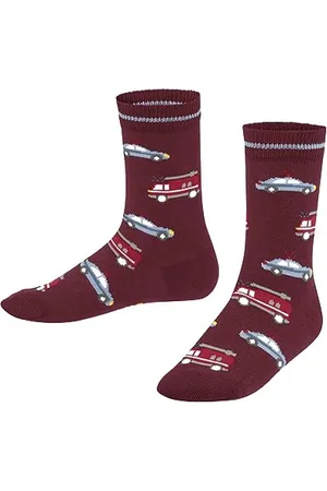 Falke Unisex Kids Police and Fire Cars K SO Cotton Patterned 1 Pair Socks, , 3-5.5