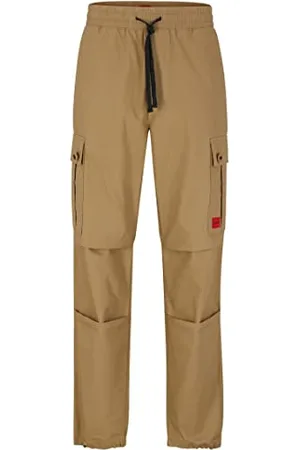 HUGO BOSS Mens Garlo233 Regular-fit Cargo Trousers in Ripstop Cotton