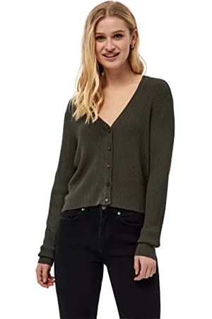 DESIRES Geisha Rib Cardigan, Green Cardigans For Women Uk, Spring Womens Cardigan, Size XXL