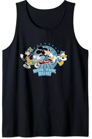Disney Mickey Goofy and Donald Run Run Run! Marathon Running Tank Top