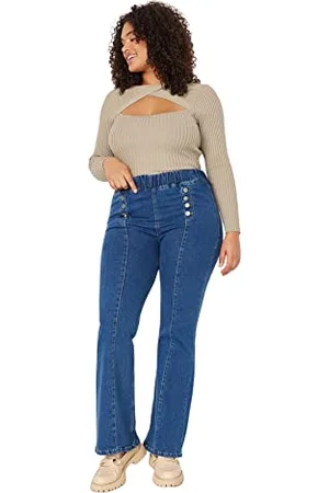 Trendyol Women Plus Size High Waist Straight Leg Plus Size Jeans, ,46