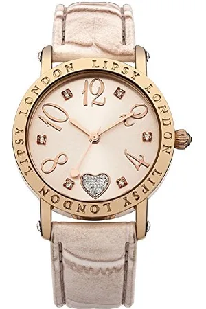 Lipsy London London Womens Watch with Rose Gold Dial and Blush Pink Strap, 34mm Diameter Case in Branded Watch Box LP150-2 Year Warranty