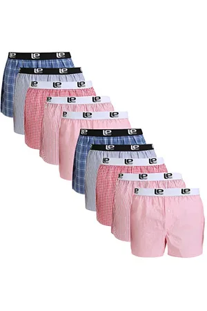 Lower East American Style Boxer Shorts for Men for Men, Pack of 10, Multicolour , M