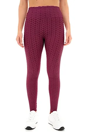M17 Womens Ladies Leggings Solid Honeycomb Waffle Anti Cellulite Seamless Ruched Butt Lifting High Waisted Stretchy Gym Yoga Pants (L, )
