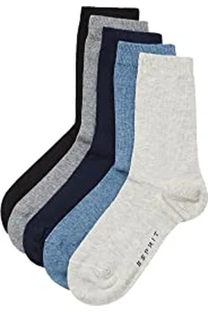 ESPRIT Unisex Kids Solid Mix Multipack K So Cotton Plain 5 Pairs Socks, , 9-11.5