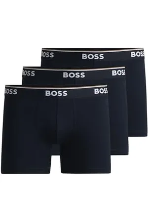 HUGO BOSS BOSS Mens BoxerBr 3P Power Three-Pack of Stretch-Cotton Boxer Briefs with Logos