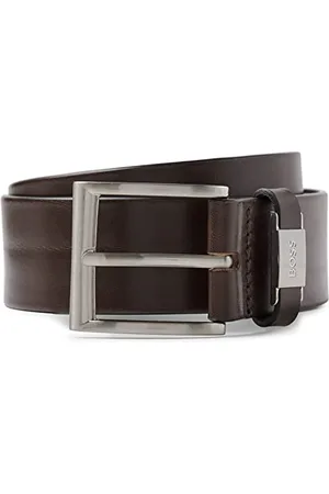 HUGO BOSS Mens Connio Branded-keeper belt in Italian leather