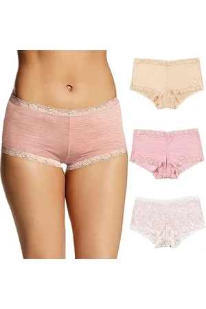 Maidenform Womens Microfiber Boyshort Panty Pack, One Fab Fit Boyshort Panties With Lace, 3-pack, , M