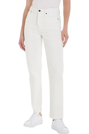 Tommy Hilfiger Women Classic Straight Hw A Ecru Denim Pants, Denim, 29W / 32L