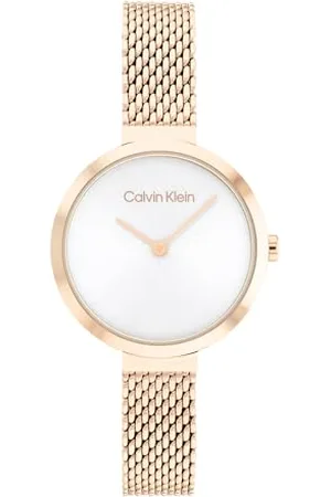 Calvin Klein Analogue Quartz Watch for Women Minimalistic T BAR Collection with Stainless Steel Bracelet