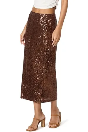 THE DROP Bianca Sequin Midi Skirt, , M