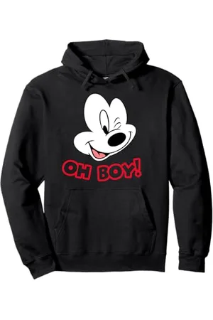 Disney Mickey Mouse Happy Face Winking Oh Boy Pullover Hoodie