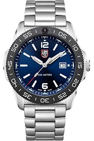 Luminox Pacific Diver XS.3123 Mens Watch 44mm - Military Dive Watch in Silver/Blue Date Function 200m Water Resistant Sapphire Glass