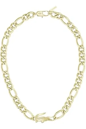 Lacoste For Men and Women CROCODILE Collection Chain Necklace in Yellow with a Crocodile-Shaped Charm - 2040372