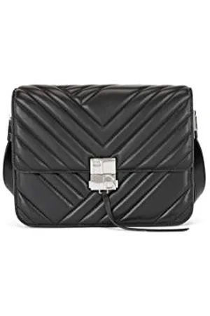 HUGO BOSS Womens Ella Should Bag-Q Quilted nappa-leather shoulder bag with monogram hardware